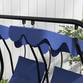 Outsunny 2 Seater Swing Canopy Replacement With Tubular Framework, Outdoor Swing Sunshade Top Cover Canopy Only , Dark Blue Dark Blue Polyester