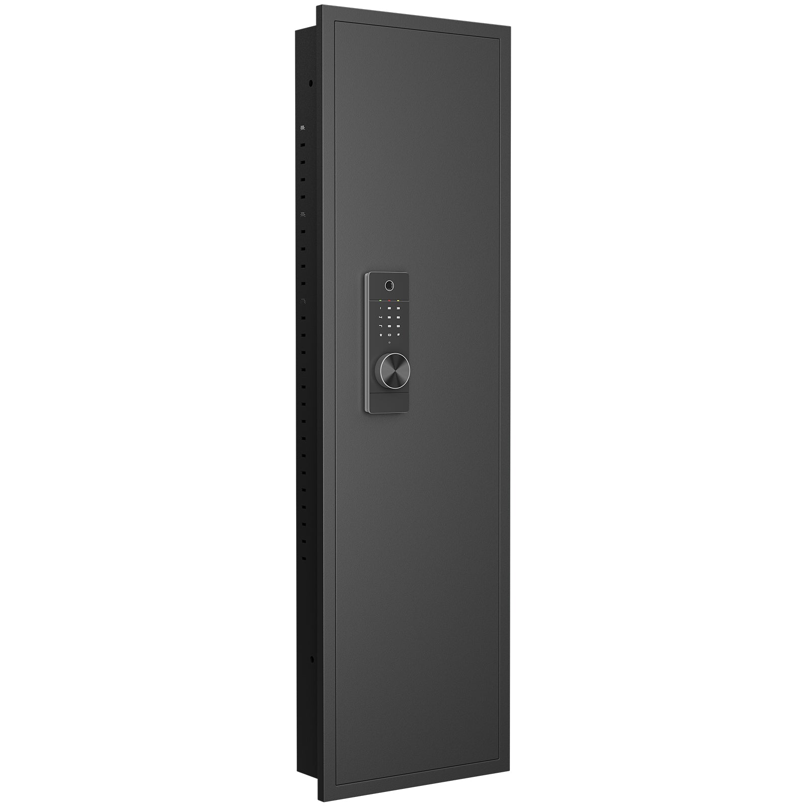 Fingerprint Touch Panel In Wall Safe,Hidden Wall Safe For Rifles And Pistols With Adjustable Shelves,Assembled Storege Safe For Firearm And Valuables Black Fingerprint Black Steel