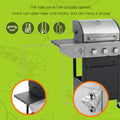 Propane Grill 3 Burner Barbecue Grill Stainless Steel Gas Grill With Side Burner, 37,000 Btu Outdoor Cooking, Patio, Garden Barbecue Grill, Black And Silver Silver Stainless Steel