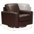 Hayward Swivel Leather Chair Chestnut Memory Foam Genuine Leather