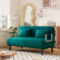 Velvet Antique Green 55 Convertible Chair Bed, Tri Fold Sofa Bed With Adjustable Backrest & Pillow, Leisure Chaise Lounge Couch With Sturdy Steel Frame For Home & Office, Comfortable Sleeper Chair Antique Green Velvet Metal Primary Living Space Medium