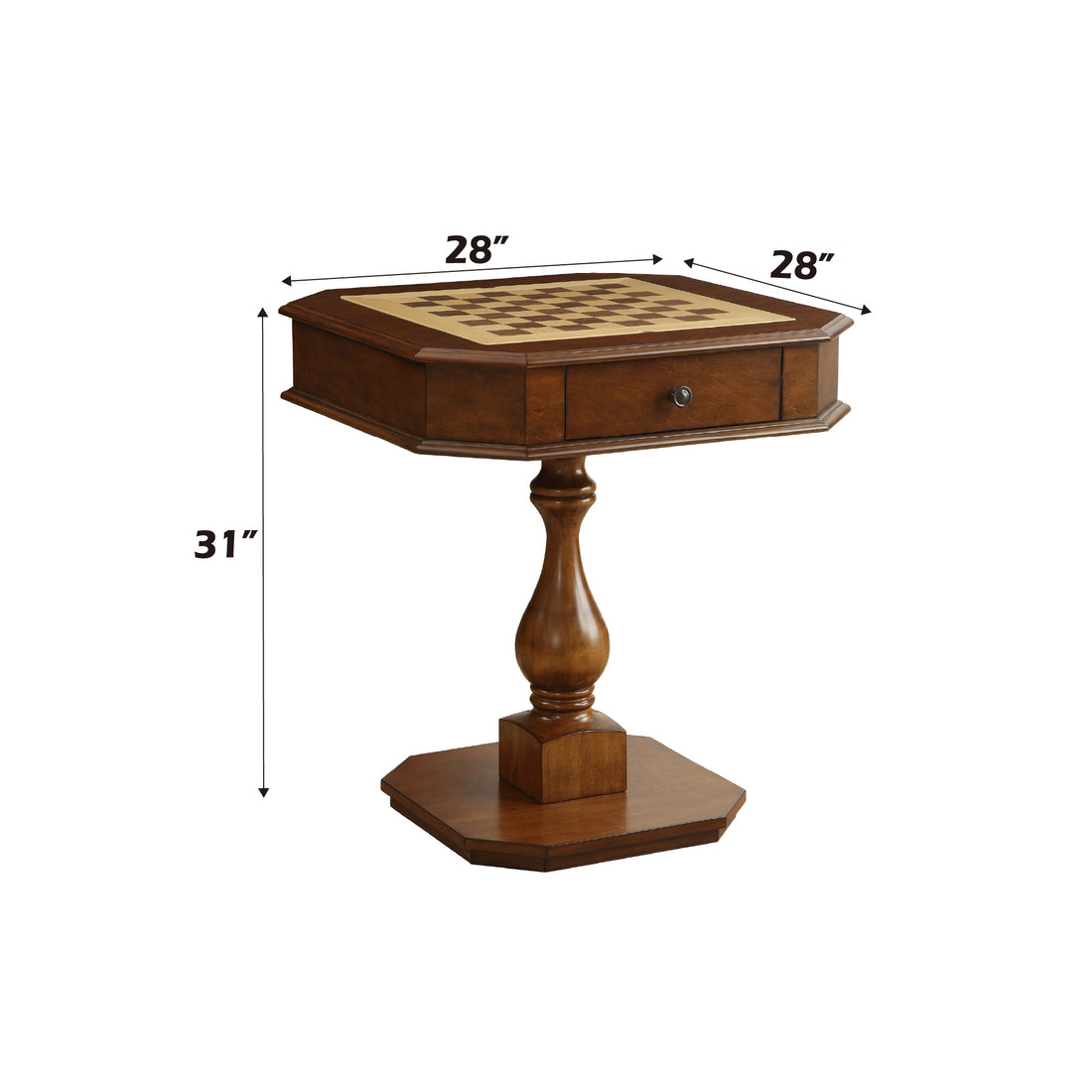 Bishop Cherry Finish Reversible Chess Checker Game Table W Game Tray Chess Fingures Not Included Cherry Synthetic Wood