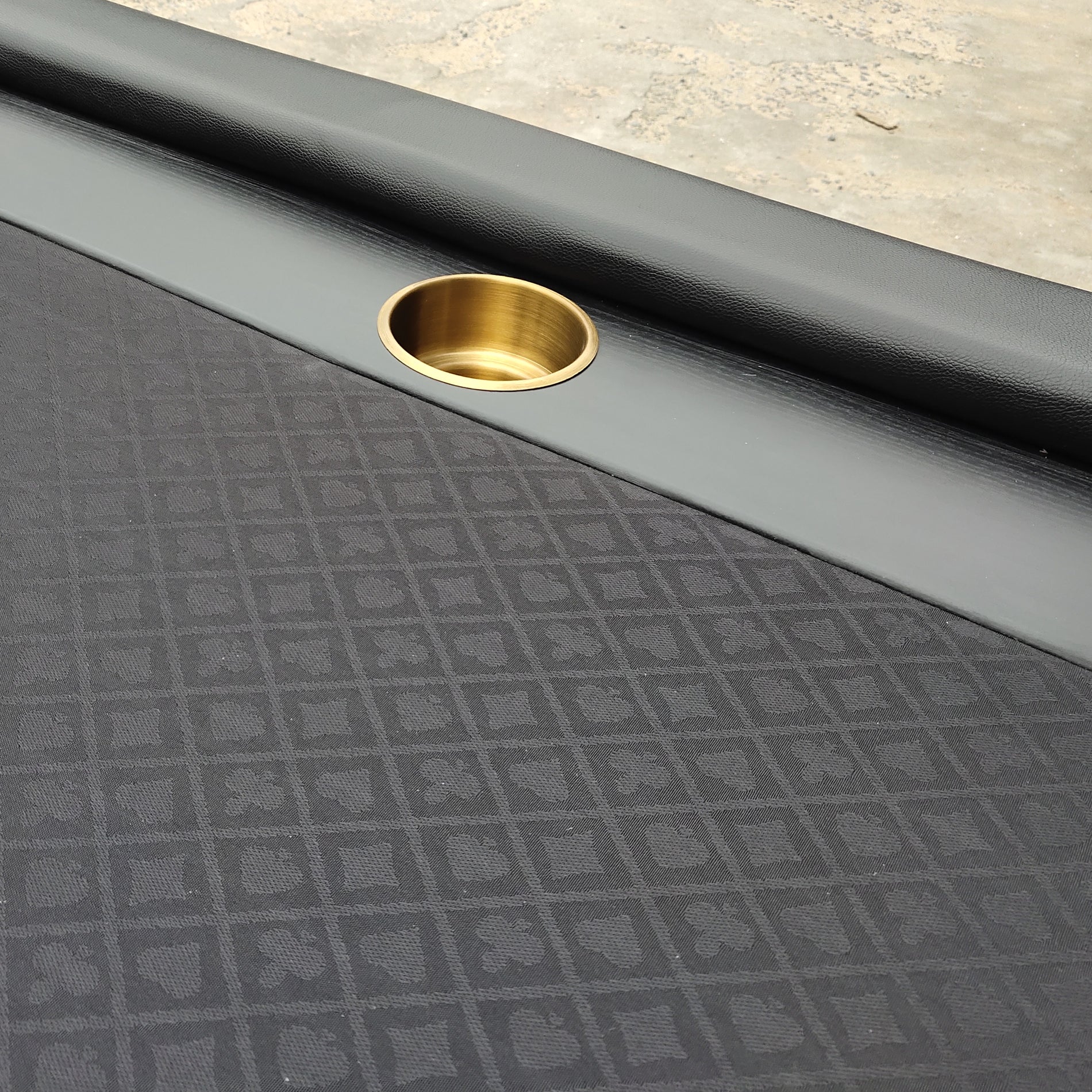 Ino Design 96" Poker Table Elite Oval Dark Knight With Black Waterproof Felt Plastic Chip Tray Steel Drop Box Black Primary Living Space Modern Wood Stainless Steel