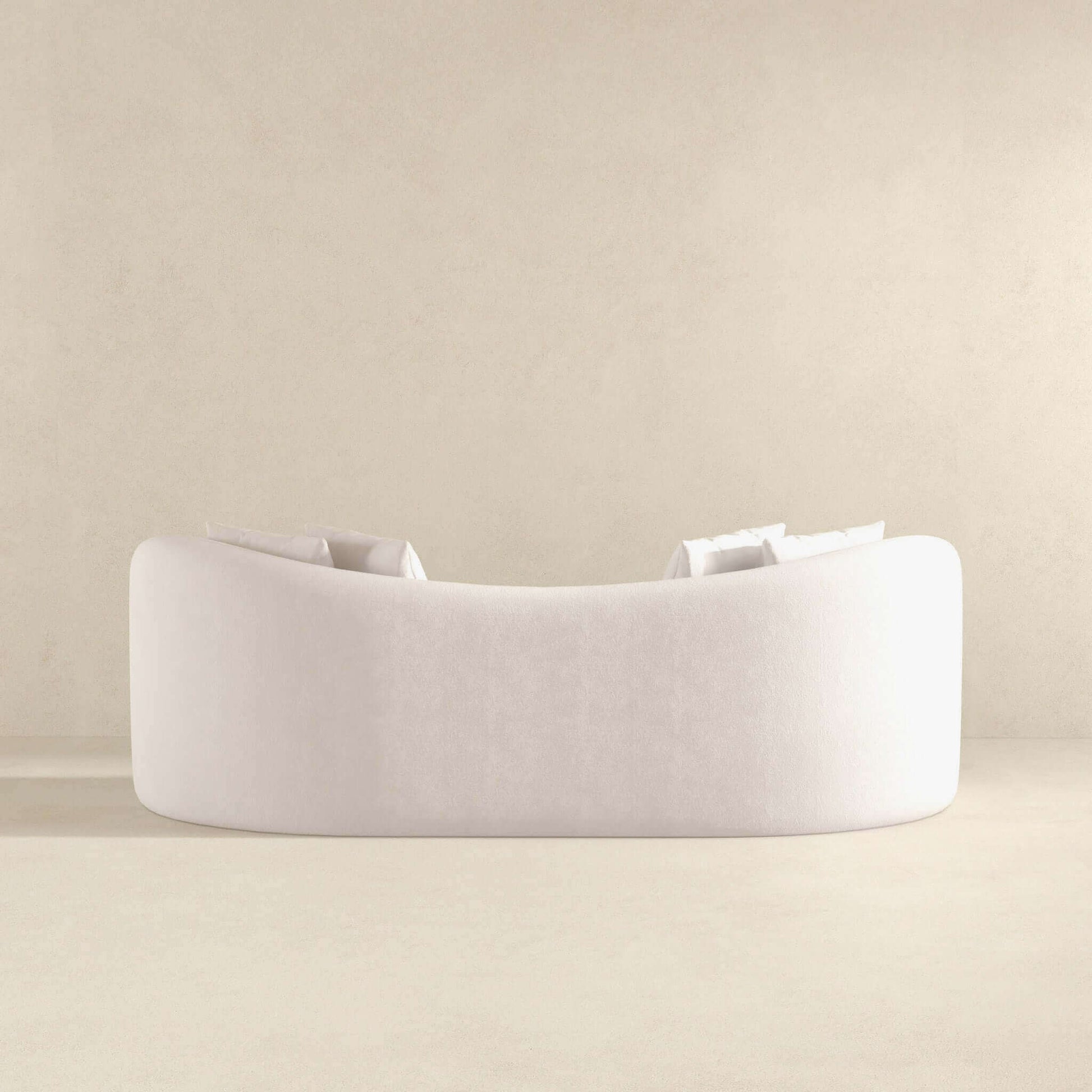 Mason Mid Century Modern Luxury Tight Back Curvy White Boucle Couch White Nature Wood Primary Living Space Tight Back Mid Century Modern Foam Boucle,Solid Wood 3 Seat