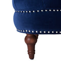 La Rosa Victorian Tufted Upholstered Accent Chair, Navy Blue Velvet Navy Blue Foam Velvet