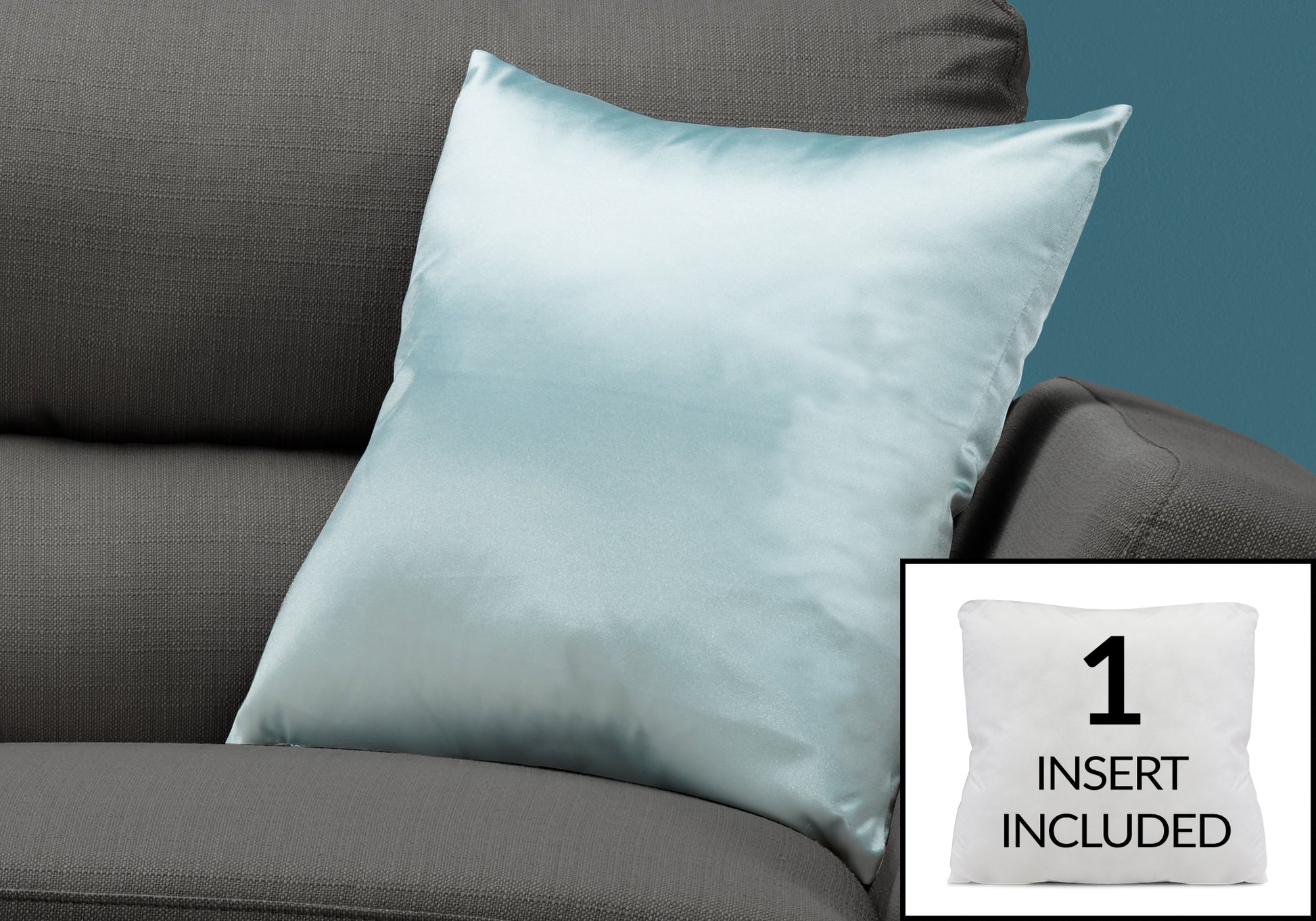 Pillows, 18 X 18 Square, Insert Included, Decorative Throw, Accent, Sofa, Couch, Bedroom, Blue Hypoallergenic Polyester, Modern Green Polyester Polyester