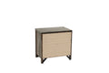 Oak Finish 1Pc Nightstand Wooden Bedside Table 2X Drawers Storage Bedroom Furniture Oak 2 Drawers Bedroom Bedside Cabinet Contemporary,Modern,Transitional Rubberwood Easy Assembly Oak Particle Board