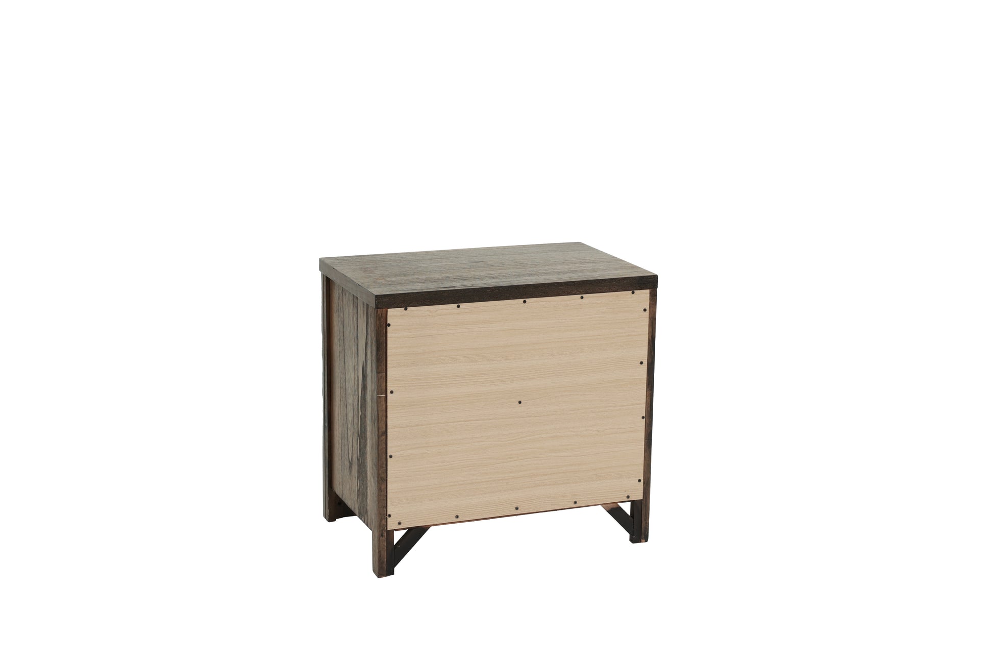 Oak Finish 1Pc Nightstand Wooden Bedside Table 2X Drawers Storage Bedroom Furniture Oak 2 Drawers Bedroom Bedside Cabinet Contemporary,Modern,Transitional Rubberwood Easy Assembly Oak Particle Board