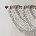 Diamond Sheer Embroidered Waterfall Valance Grey 38X46
