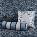 5 Piece Jacquard Bedspread Set With Throw Pillows Navy Queen Queen Navy Cotton
