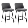 Counter Height Swivel Bar Stools Set Of 2, 360 Swivel Upholstered Barstools With Back And Metal Legs, 25.6