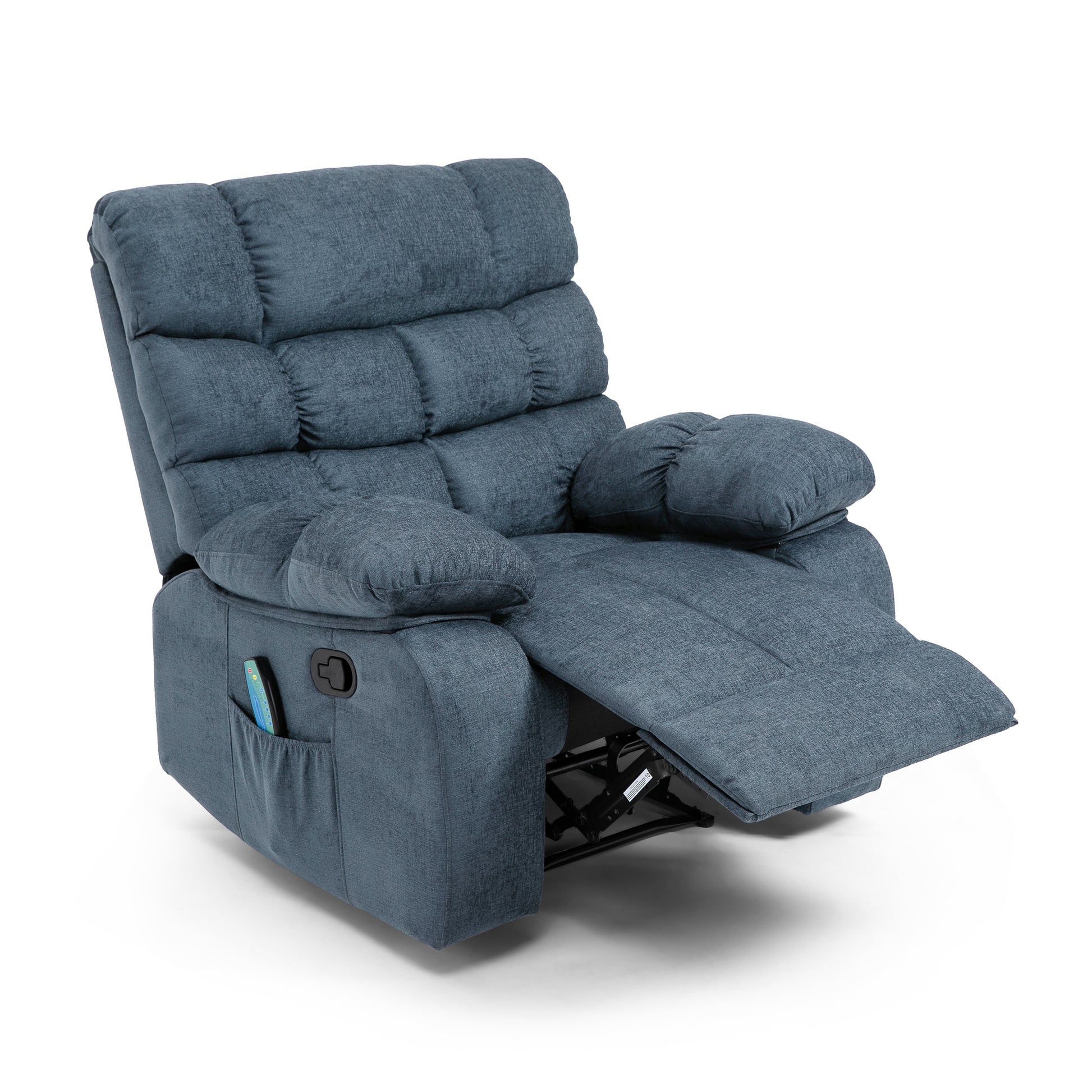 Massage Recliner Charcoal Fabric