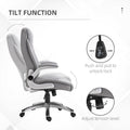 Vinsetto High Back 360 Swivel Ergonomic Home Office Chair With Flip Up Arms, Faux Leather Computer Desk Rocking Chair, Grey Grey Pu Leather