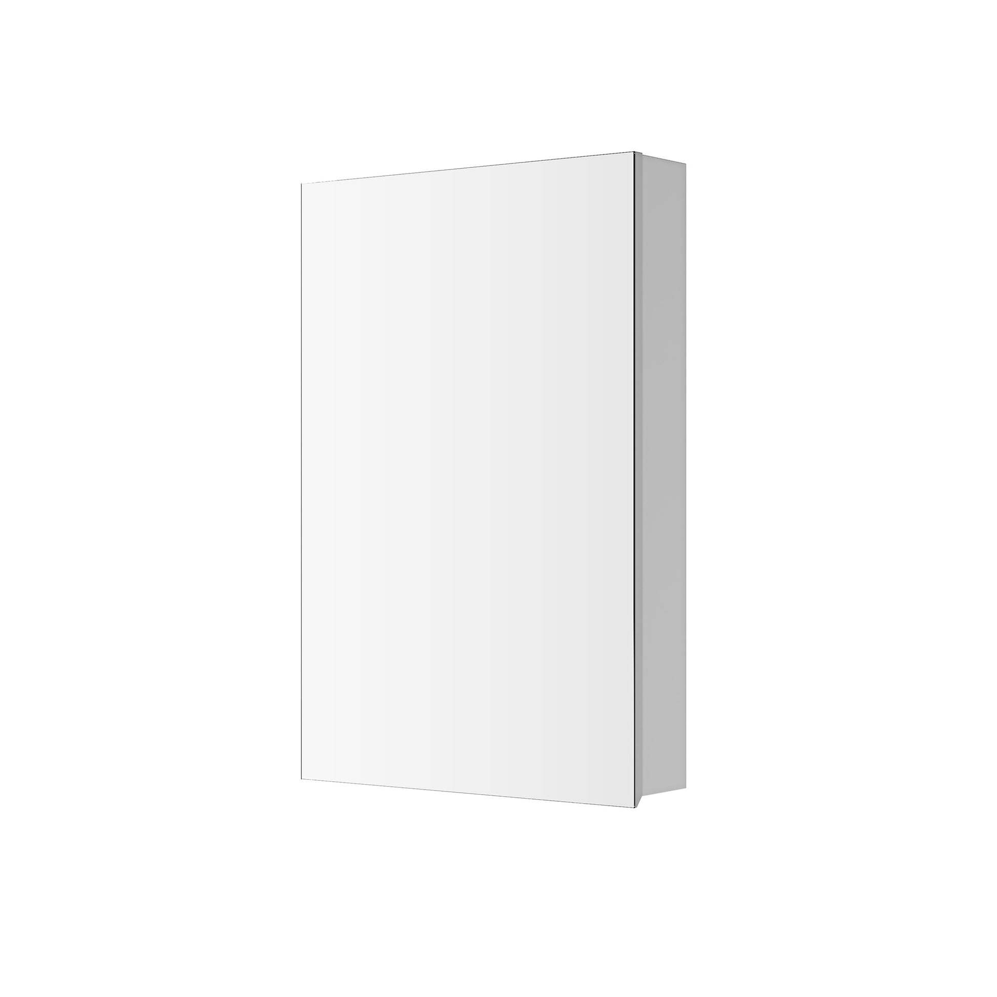 20'' W X 30'' H Bathroom Mirror Medicine Cabinet Wooden Door Medicine Cabinets For Bathroom, Wall Mounted Recessed Or Surface, Bathroom Mirror With Storage, Left Opening Door White Engineered Wood