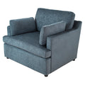 Oversized Accent Chair Comfortable Armrest Cushions, Versatile Neutral Style, Elegant Design, Durable Frame Blue Blue Polyester