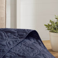 3 Piece Reversible Bedspread Set Navy Full Queen Queen Navy Polyester