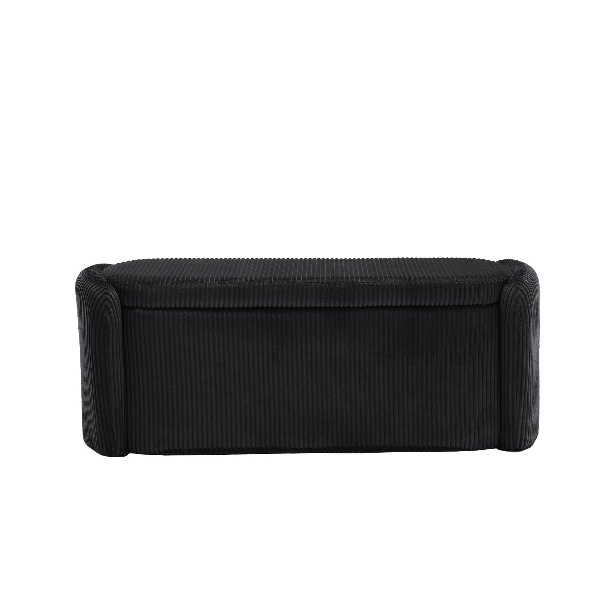 Coolmore Storage Ottoman,Bedroom End Bench,Upholstered Fabric Storage Ottoman With Safety Hinge, Entryway Padded Footstool, Ottoman Bench For Living Room & Bedroom Black Black Primary Living Space Foam Corduroy
