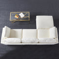 Modular Sofa Whitechenille Fabric, Simple And Grand, The Seat And Back Is Very Soft. This Is Also A Knock Down Sofa Creamy White White Chenille Wood Primary Living Space Medium Firm Light Duty Victorian Rectangle Acacia Rolled Arms Chenille 4 Seat