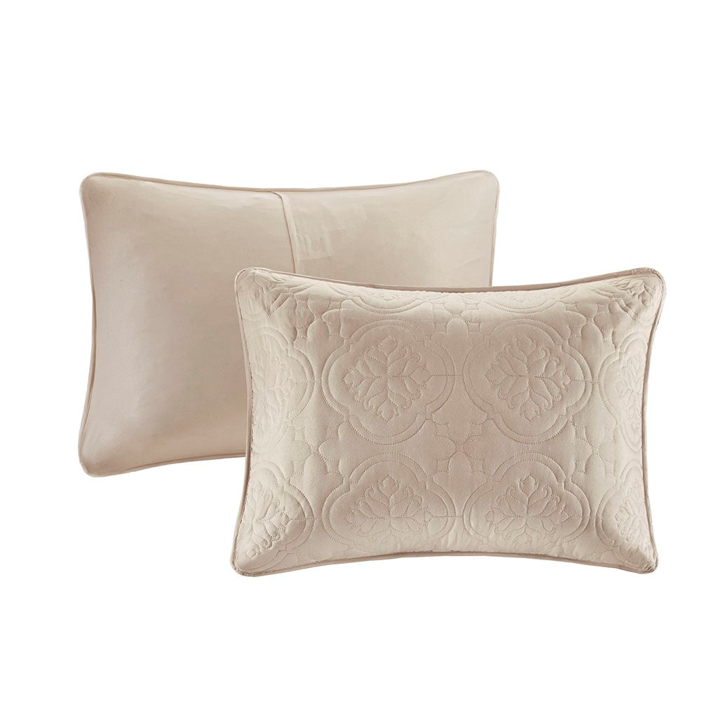 3 Piece Reversible Bedspread Set Khaki Full Queen Queen Khaki Microfiber