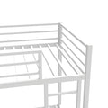 Metal Twin Over Twin Bunk Bed Heavy Duty Sturdy Metal Noise Reduced Safety Guardrail No Box Spring Needed,White Twin White Metal Metal