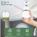 16 Inch Socket Fan Light Ceiling Fans With Remote Screw In Ceiling Fan Dc Motor Noiseless 3 Wind Speed White Pc