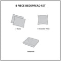 4 Piece Cotton Reversible Tailored Bedspread Set Khaki King King Khaki Cotton