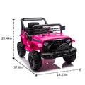 12V Kids Ride On Electric Truck Car W Parents Control,2Wd,Four Wheel Suspension,Early Education Function,Adjustable Volume,Usb,Mp3,Bluetooth,Microphone Jack,Power Display,Led Lights For Kids Aged 3. Pink Polypropylene