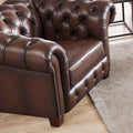 Versailles Leather Chair Caramel Down Filling Genuine Leather