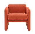 Arm Chair With Waved Arms, Metal Decoration On Both Side Arms, Accent Chair For Primary Living Space, Living Room, Bedroom, Teddy Fabric, Orange Orange Primary Living Space Modern Foam Plywood