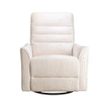 Aura Swivel Recliner In Ivory Chenille Ivory Upholstered