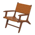 Melody Black Strap Leather Teak Wood Lounge Chair Antique Brown,Brown,Natural,Rustic Brown Teak Genuine Leather,Wood