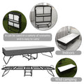 Deluxe Diplomat Folding Bed Twin Size With Luxurious Memory Foam Mattress And A Super Strong Sturdy Frame White Black Metal