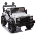Licensed Land Rover Defender Volta 5008 24V Kids Ride On Car W Parents Control,2Wd,Four Wheel Suspension,Bluetooth,Mp3,Music,Adjustable Volume,Power Display,Led Lights,Speeds 1.86 3.11Mph For Kids 3 7 White Polypropylene