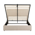Queen Size Upholstered Platform Bed With A Hydraulic Storage System Beige Old Sku: Lp000211Aaa Beige Upholstered