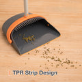 Efficient Home Cleaning Combo,Broom And Dustpan Set With 52 Inch Long Handle Sturdy, Easy Assembly Perfect For Floors, Kitchens, Bathrooms Orange Grey Orange Plastic