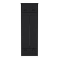 Falkland Armoire With 1 Drawer And 1 Hinged Drawer With Handles Black Black Bedroom Modern Particle Board