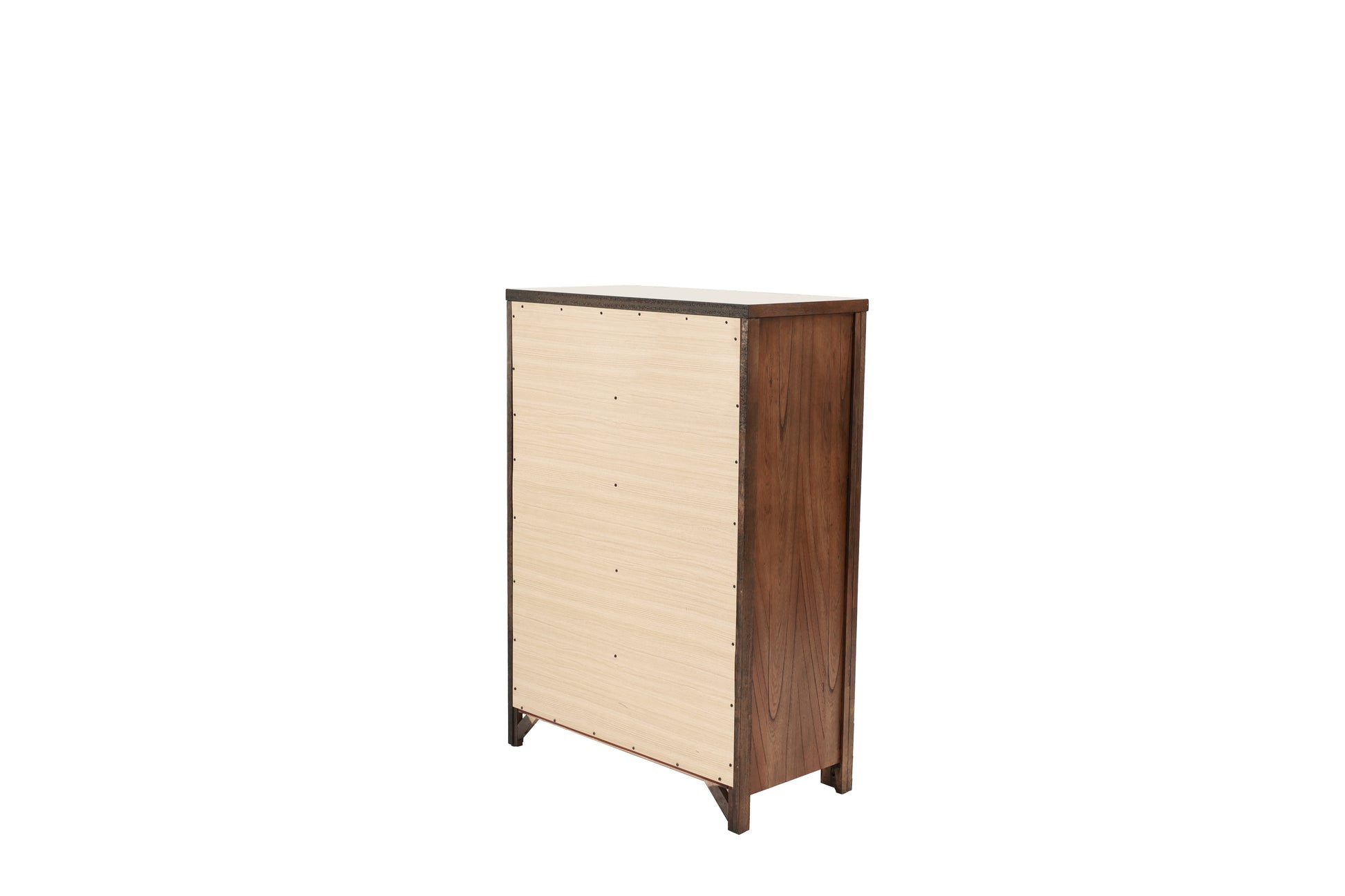 Oak Finish 1Pc Chest Of Drawers Wooden Texture 5X Drawers Storage Bedroom Furniture Oak Bedroom Contemporary,Modern,Transitional Rubberwood Particle Board Mdf,Rubber Wood