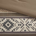 5 Piece Stripe Herringbone Comforter Set With Throw Pillows Brown Full Queen Brown Polyester
