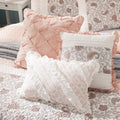 6 Piece Cotton Percale Quilt Set With Throw Pillows Blush King Cal King King Blush Polyester