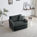Comfy Deep Single Seat Sofa Upholstered Reading Armchair Living Room Chair Gray Chenille Fabric1 Toss Pillow Gray Chenille 1 Seat