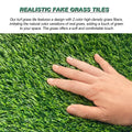 Artificial Grass Turf Tiles Interlocking Set Of 35Pcs, Fake Grass Tiles Self Draining For Pet Indoor Outdoor Flooring Decor, 12X12In Grass Green Grass Green Modern Plastic Plastic