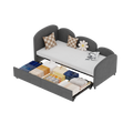 Twin Size Twin Size Bed Frames With An Another Bed Frame, Velvet Upholstered Daybed, Modern Sofa Bed Daybed Frame For Bedroom Living Room, Suitable For Living Room, Kids Room, Bedroom Ddry Gray Dark