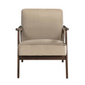Mid Century Modern Design 1Pc Accent Chair Light Brown Velvet Upholstery Dark Walnut Finish Wood, High Resiliency Foam Cushions Light Brown Primary Living Space Mid Century Modern Solid Wood