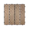 Patio Floor Tiles Pack Of 11 Wpc Wood Plastic Composite Patio Deck Tiles Diy Interlocking Decking Tiles, Quick Deck Floor Tile, Court Tile, Water Resistant Indoor Outdoor 11.8