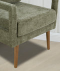 Mid Century Armchairaccent Chair With Chenille Armrest & Soft Cushion For Living Room, Bedroom, Home Office, Study, Forest Green Green Foam Wood Fabric