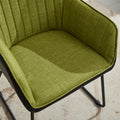 Ts Leisure Chair Dining Chair Dark Green Black Linen