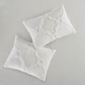 3 Piece Tufted Cotton Chenille Geometric Comforter Set Off White Full Queen Full Off White Cotton