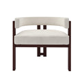 Coolmore Modern Accent Chair Teddy Upholstered Armchair With Open Back 3 Legs Barrel Dining Chair Comfy Side Chair For Living Room Bedroom Dining Room Set Of 2 Beige Beige Primary Living Space Foam