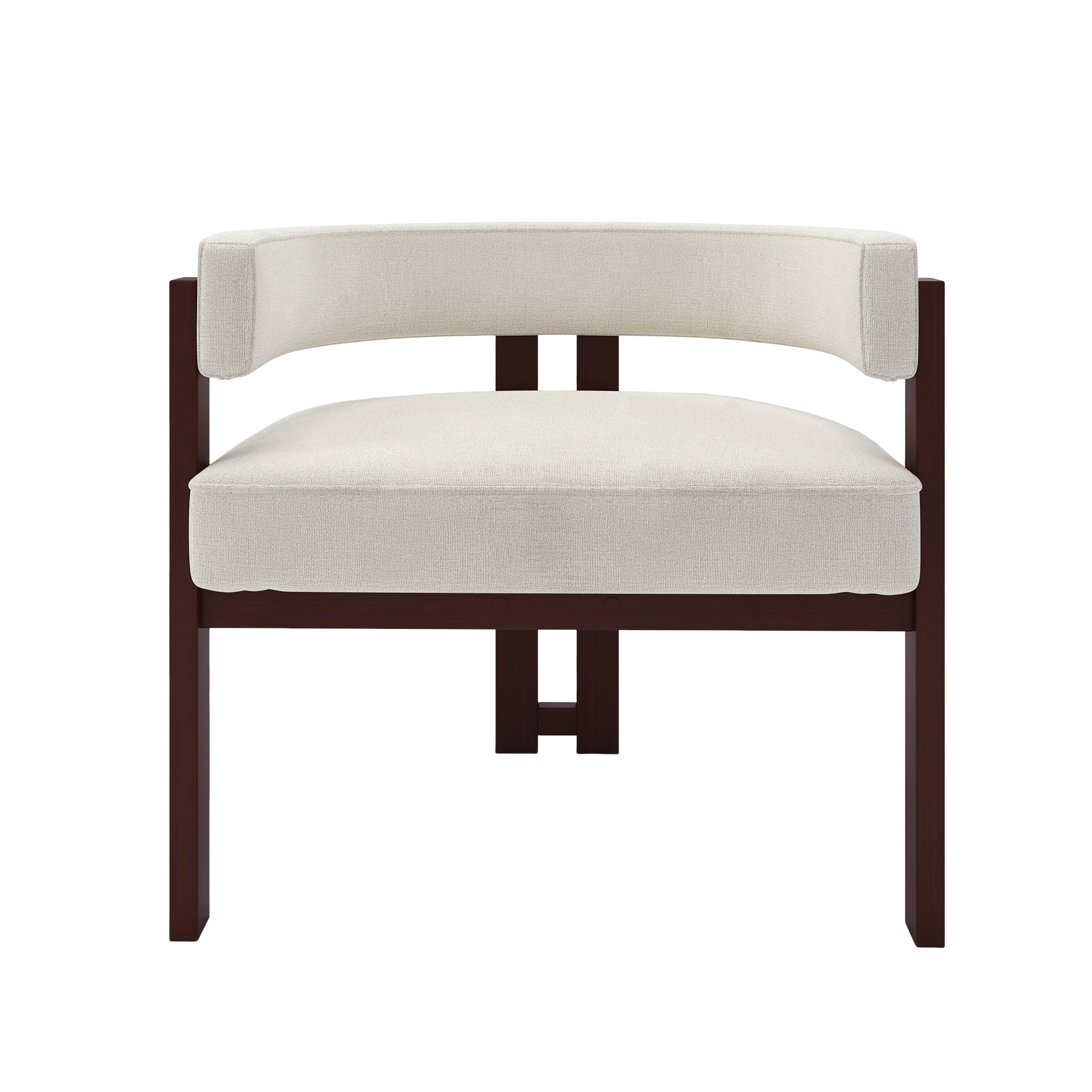 Coolmore Modern Accent Chair Teddy Upholstered Armchair With Open Back 3 Legs Barrel Dining Chair Comfy Side Chair For Living Room Bedroom Dining Room Set Of 2 Beige Beige Primary Living Space Foam