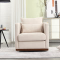 Coolmore Swivel Barrel Chair, Comfy Round Accent Sofa Chair For Living Room, 360 Degree Swivel Barrel Club Chair, Leisure Arm Chair For Nursery, Hotel, Bedroom, Office, Lounge Beige Chenille Beige Primary Living Space Foam Chenille